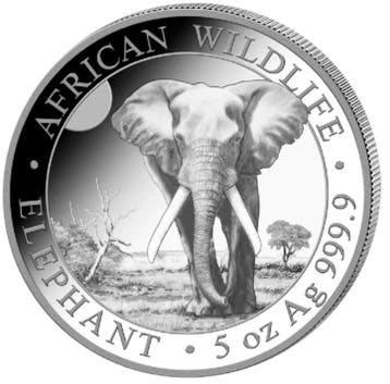 Somalische Olifant 5 oz 2025, Verzenden, Overige landen, Losse munt, Zilver