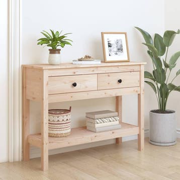 vidaXL Wandtafel 100x35x75 cm massief grenenhout, Verzenden, Nieuw, 60 cm of meer