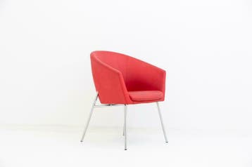 Artifort Megan 4poot vergaderstoel chroom rood vinyl, Overige plaatsen, Ophalen, Gebruikt, Stoel
