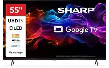 Sharp 55HP5465E – 55 inch 4K Ultra HD QLED Google TV – Smart, Ophalen of Verzenden, Nieuw