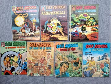 Stef Ardoba Sciencefiction stripboeken door Bert Bus, Complete serie of reeks, Verzenden, Gelezen