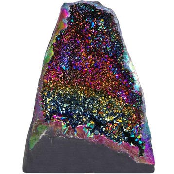 Museumkwaliteit - Regenboogkleurige amethist - Geode -