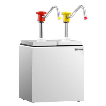 GGM Gastro | Sausdispenser met pomp - 2x 2,5 liter - |, Verzenden, Nieuw in verpakking, RVS Meubilair