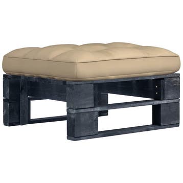 vidaXL Tuinhocker pallet zwart geïmpregneerd grenenhout, Verzenden, Nieuw