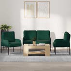 vidaXL Sofa-Sets 3 pcs Donkergroen 115 x 56 x 80 cm, Huis en Inrichting, Banken | Bankstellen, Verzenden, Nieuw, Minder dan 150 cm