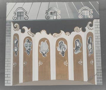 Erté (1892–1990) (attr.) - Studio di scenografia teatrale /, Antiek en Kunst