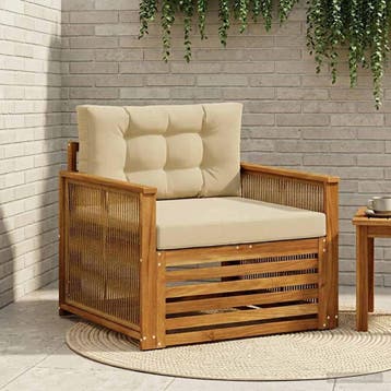 vidaXL Buiten Midden Sofa Massief Acaciahout Naturel, Verzenden, Nieuw