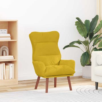 vidaXL Fauteuil Geel 69 x 74 x 93 cm Fluweel, Verzenden, Nieuw