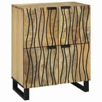 vidaXL Dressoir Bruin 60 x 33 x 75 cm massief mangohout, Verzenden, Nieuw, Overige houtsoorten, Minder dan 50 cm