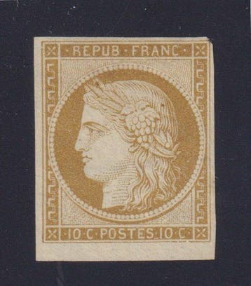 Frankrijk 1850 - Cérès eerste serie, nr. 1 nieuw zonder gum,, Gestempeld
