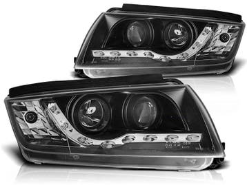 Koplampen Skoda Fabia 99-07 DRL Look Zwart, Ophalen of Verzenden, Nieuw