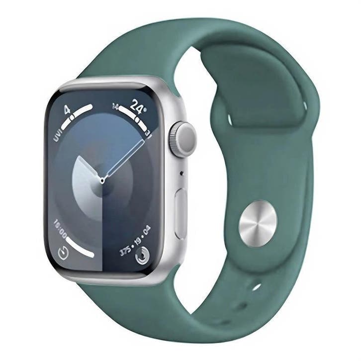 Apple Watch Siliconen Bandje Donkergroen 49/46/45/44mm, Telecommunicatie, Wearable-accessoires, Nieuw, Ophalen of Verzenden