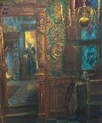 Herman Jacobs (1921-1994) - Rijkelijk interieur, Antiek en Kunst, Kunst | Schilderijen | Klassiek