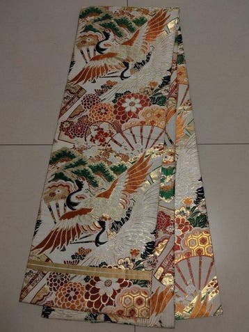Riem ornament - Japanse vintage kimono Maru-Obi zijde