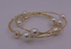 Armband - 18 karaat Geel goud - 7x8 mm Akoya parels, Nieuw