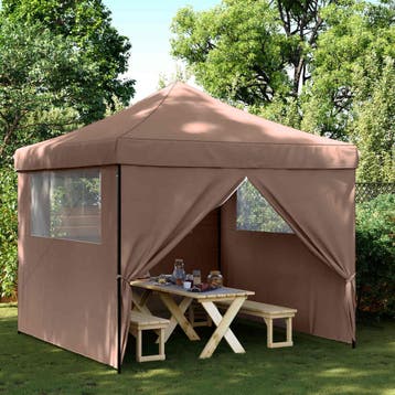 vidaXL Partytent 292 x 292 x 315 cm Bruin Oxford Stof, Verzenden, Nieuw, Partytent