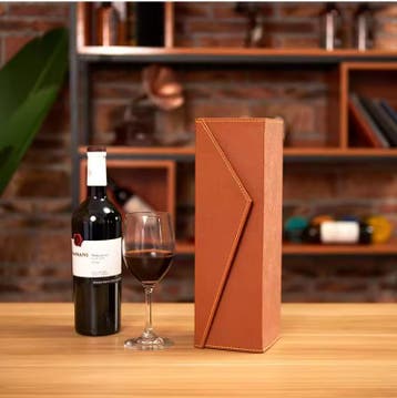 Luxe Wijn Cadeaubox 1 Fles – Vintage PU Lederen Geschenkdoos, Verzenden, Nieuw