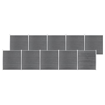 vidaXL Schutting 1737x186 cm HKC grijs, Verzenden, Nieuw, Kunststof, 1 tot 2 meter