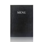 A4 Menumap voor 2 menukaarten - Zwart - Bedrukt met MENU...