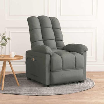 vidaXL Massagestoel elektrisch stof donkergrijs, Verzenden, Nieuw