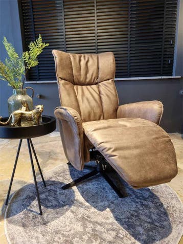 Easyswing 7927 relaxfauteuil microleder Bull Liver - Manueel, Huis en Inrichting, Fauteuils, Nieuw, 75 tot 100 cm, Ophalen of Verzenden