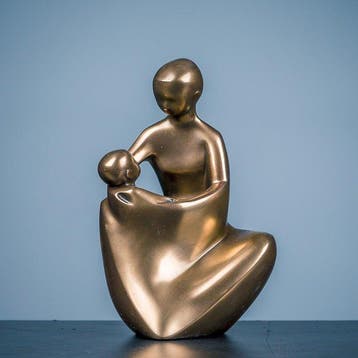 Figuur - Amabile - beeld van een ouder en kind - kunststof, Antiek en Kunst