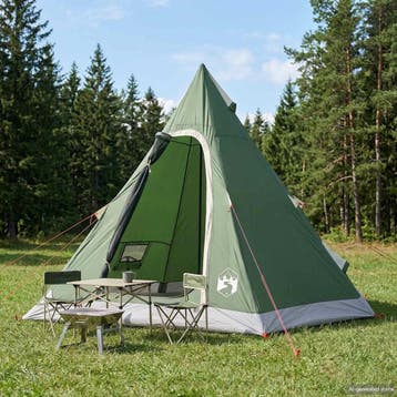 vidaXL 3-persoons Groen 185T Polyester met PU Coating, Verzenden, Nieuw, Tot en met 2