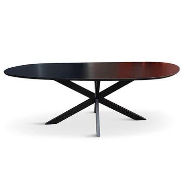 Eettafel Eva Organisch 220x100cm Mango Zwart, Ophalen of Verzenden, Nieuw