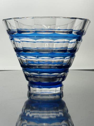 Val Saint Lambert - Vaas - Kristal - Blauwe vaas VSL