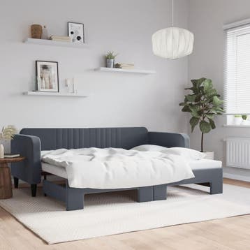 vidaXL Slaapbank met onderschuifbed 90x200 cm fluweel, 90 cm, Eenpersoons, Verzenden, Nieuw