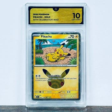 Pokémon Graded card - Pikachu Holo 043 - 30th Anniversary –, Nieuw