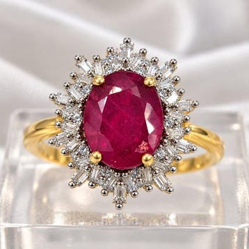 Zonder minimumprijs - Ring Zilver - 4.15ct. tw. Robijn -, Nieuw