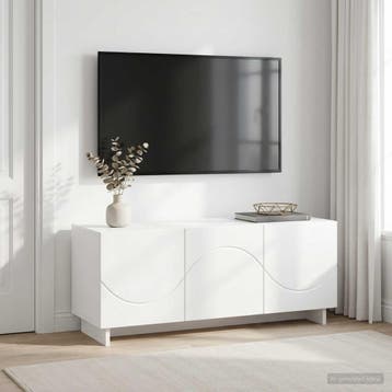 vidaXL tv-meubel 90 x 34,5 x 40 cm Wit Bewerkt hout, Verzenden, Nieuw, 50 tot 100 cm, Minder dan 100 cm