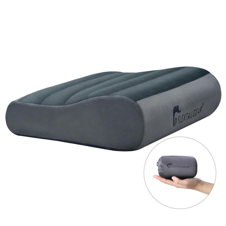 Flextail Zero Pillow Grijs – Ergonomisch Luchtkussen voor, Caravans en Kamperen, Kampeeraccessoires, Ophalen of Verzenden