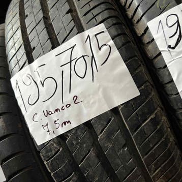 2 x Continental Vanco 2 195-70-15 C Zomerbanden 7,5mm, 15 inch, Ophalen of Verzenden, Band(en), 195 mm
