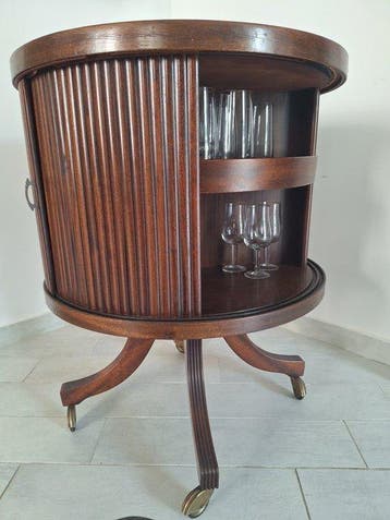 Bijzettafel - Hout - Mobiele bar vintage