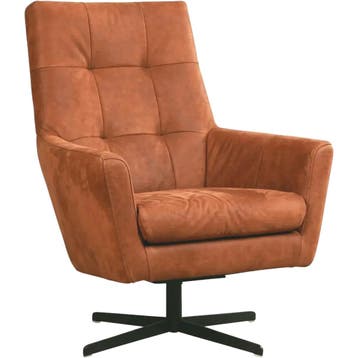 Leren draaifauteuil Central - Kenia Rost (oranje), Nieuw, Ophalen of Verzenden, 75 tot 100 cm, Industrieel, Modern