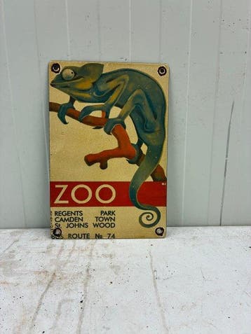 Vintage Zoo Regent’s Park Camden Town enamel advertising