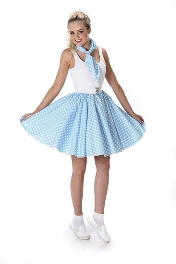 Jaren 50 Polkadot Rok Dames – Lichtblauw met - Maat L, Kleding | Dames, Carnavalskleding en Feestkleding, Ophalen of Verzenden