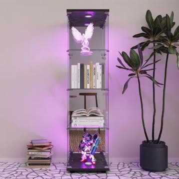 Glazen Vitrinekast met 4 Lagen – Transparante Kast, Huis en Inrichting, Kasten | Boekenkasten, Verzenden, Nieuw