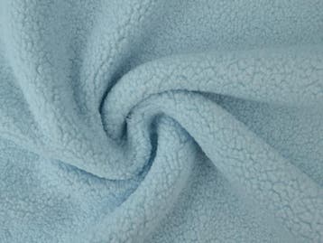 10 meter teddy bont - Baby blauw - Bouclé stoffen, Blauw, 120 cm of meer, Ophalen of Verzenden, Polyester