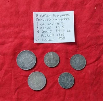 Oostenrijk. Franz Joseph I. Lot of 5 coins, various