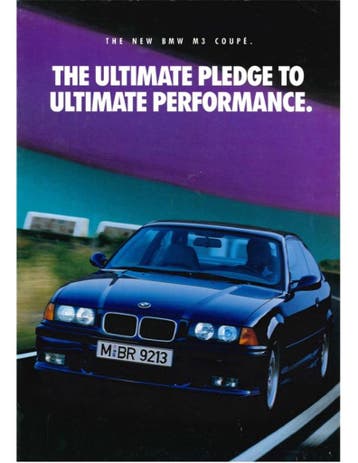1992 BMW M3 COUPE BROCHURE ENGELS, Boeken, Ophalen of Verzenden, Nieuw