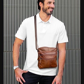 THL Design Leren Schoudertas Heren Dames bruin, Overige merken, Bruin, Verzenden, Nieuw