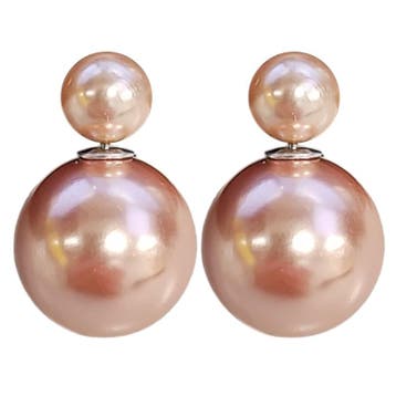 Fako Bijoux - Oorbellen - Double Dots - Parel - Lichtgoud /, Verzenden, Nieuw