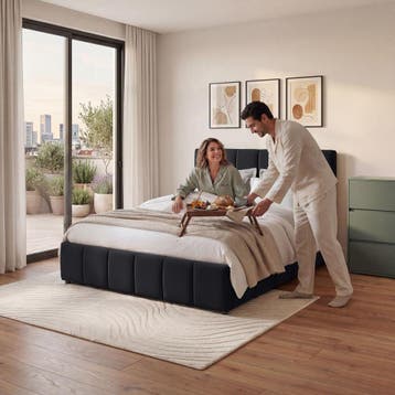 Bedset met gestoffeerd bed en matras, Verzenden, Nieuw