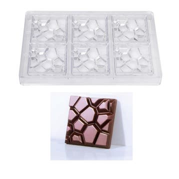 Martellato Chocolademal Stone (6x) 70x70x11mm, Verzenden, Nieuw