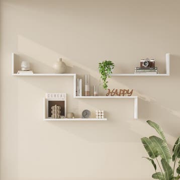 Wandrek Vepinshul set van 3 wit [en.casa], Huis en Inrichting, Woonaccessoires | Wandplanken en Boekenplanken, Verzenden, Nieuw