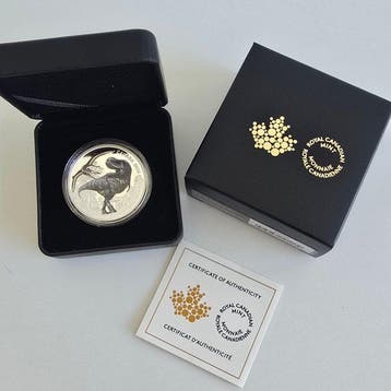 Canada. 20 Dollars 2026, T-Rex, 1 Oz, Box & COA (Zonder