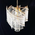 Plafondlamp - Messing, Kristal - Kaskade-lamp - 79 cm, Nieuw